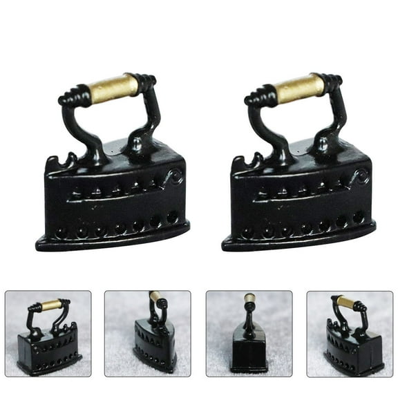 RENACLIPY 2-Pack Alloy Miniature Craft Iron for Sewing and Scene Design Vintage Style