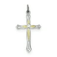 thumbnail image 1 of Sterling Silver Rhodium-Plated & Vermeil Cz Cross Pendant (26 X 16) Made In United States qc3304, 1 of 2