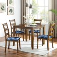 thumbnail image 6 of Blue and Grey Abstract Art Artwork Seat Covers for Dining Room Chairs Set Of 4,Stretch Printed Washable Chair Seat Cover with Elastic Ties and Button,Removable Waterproof Couch Cushion Covers, 6 of 6