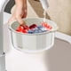 thumbnail image 5 of Puntoco Liquidación de suministros de cocina Lavabo de verduras de doble capa engrosado - Cesta de drenaje de plástico - Lavabo con fugas - Lavabo de verduras azul - Lavabo de frutas de cocina par, 5 of 5