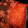 thumbnail image 2 of The Ribbon People Orange Contemporary Floral Wired Craft Ribbon 2.5" x 40 Yards, 2 of 2