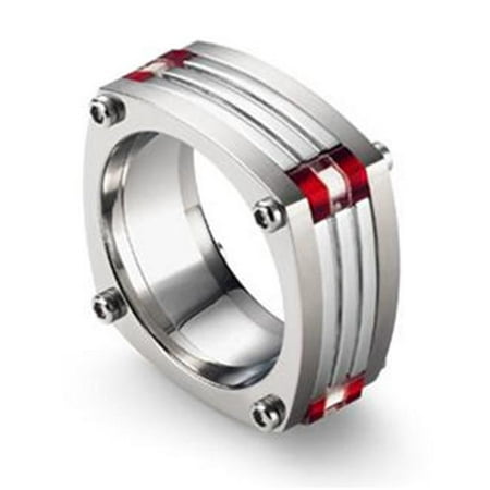 Tonino Lamborghini TRG005000A Tonino Lamborghini Corsa Titanium and Stainless Steel Ring - Size 9