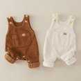thumbnail image 4 of Yammkia Baby Denim Overall Toddler Soft Cute Workwear Bib Pants Jeans Jumpsuit 0-18M (Beige,6-12 Months), 4 of 4