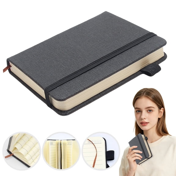 Portable A6 Pocket Notebook, Blank Hardcover Notebook With Pen Loop, Small Memo Journal, Travel Notepad For College Students, Office Workers Note Taking, Schedule Planning & Hand Sketch Recording