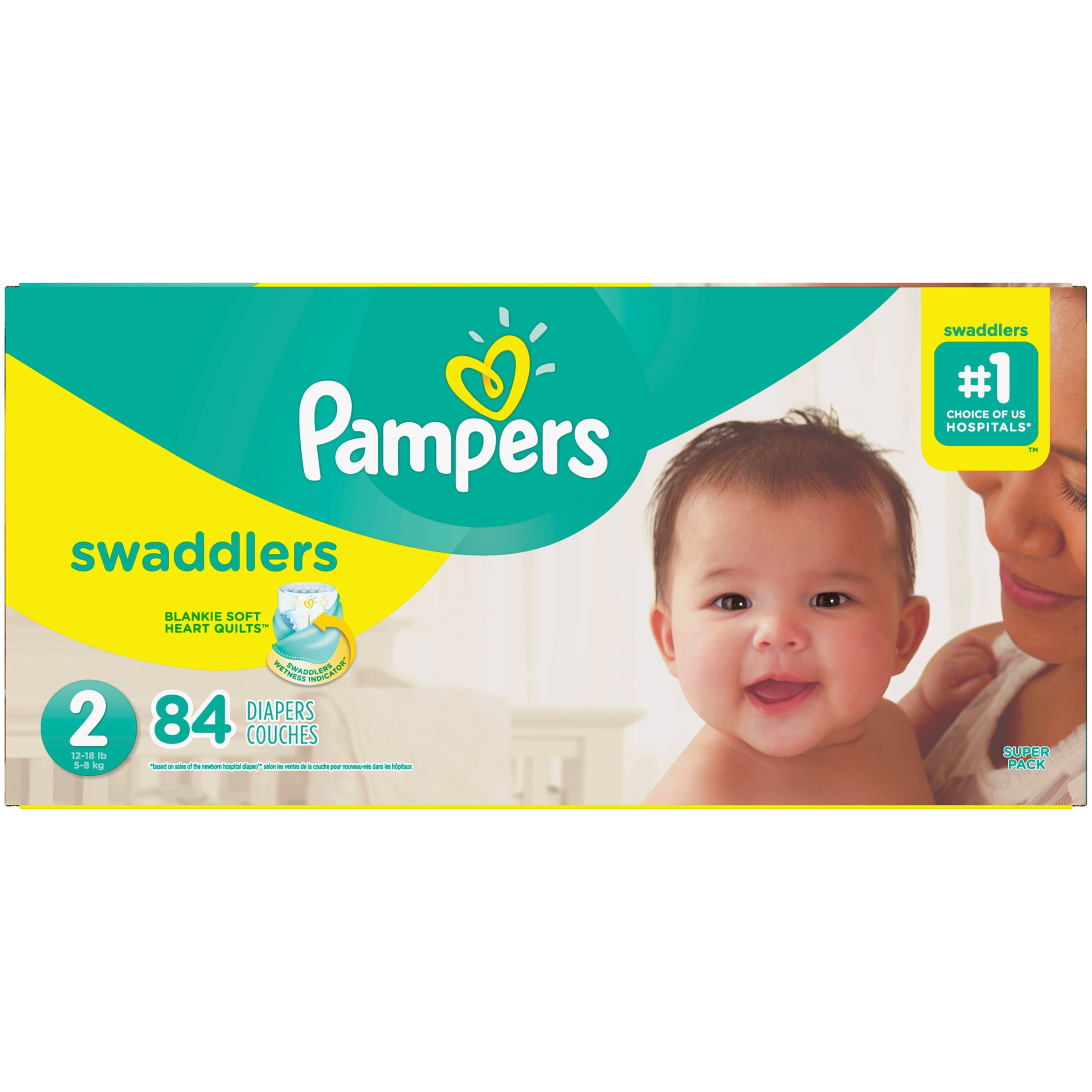Pampers Swaddlers Diapers, Super Pack, Size 2, 84 Count - Walmart.com