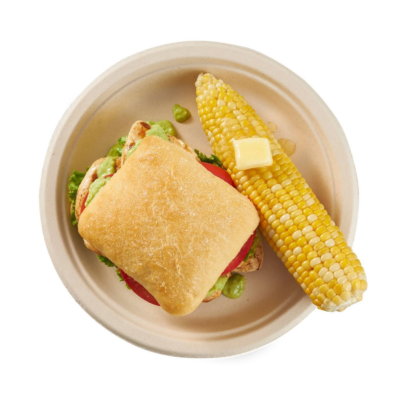 Matter Compostable Dinner Plant-Based Fiber Disposable Paper Plates, 9"-20 Count