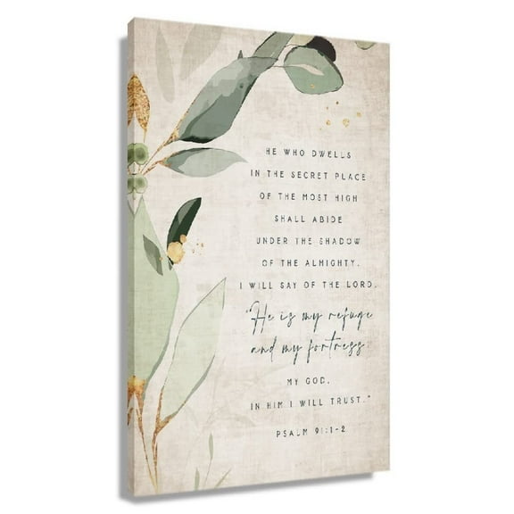 Psalm 91 1 Bible Verse Wall Art Prayer Poster Scripture Wall Decorative Items for Bedroom Wall Canvas for Hallway Giclee Painting Artwork
