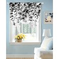 thumbnail image 2 of Grey Eucalyptus Tie Up Curtains for Window, Thermal Insulated Balloon Shade Adjustable Rod Pocket Curtains Valance Panels for Kitchen Bathroom Cafe 52 x 63 Gradient Retro Watercolor Leaves, 2 of 6