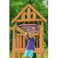 thumbnail image 6 of Creative Cedar Designs Mountain View Lodge Cedar Swingset with Wooden Roof, Monkey Bars, Climbing Wall & Rope, Slide, Sandbox, Belt Swings and Trapeze, 6 of 10