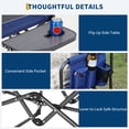 thumbnail image 7 of 2 Pack Folding Camping Chair with Side Table and Drink Holder, Portable Outdoor Rocking Chair, Directors Chair with Armrests and Backrest, for Sports Events, Makeup, Craft Show, Fishing, 7 of 7