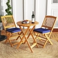thumbnail image 2 of Giantex 3Pcs Patio Bistro Set, Wood Folding Table Set, 2 Cushioned Chairs for Garden Yard, 2 of 10