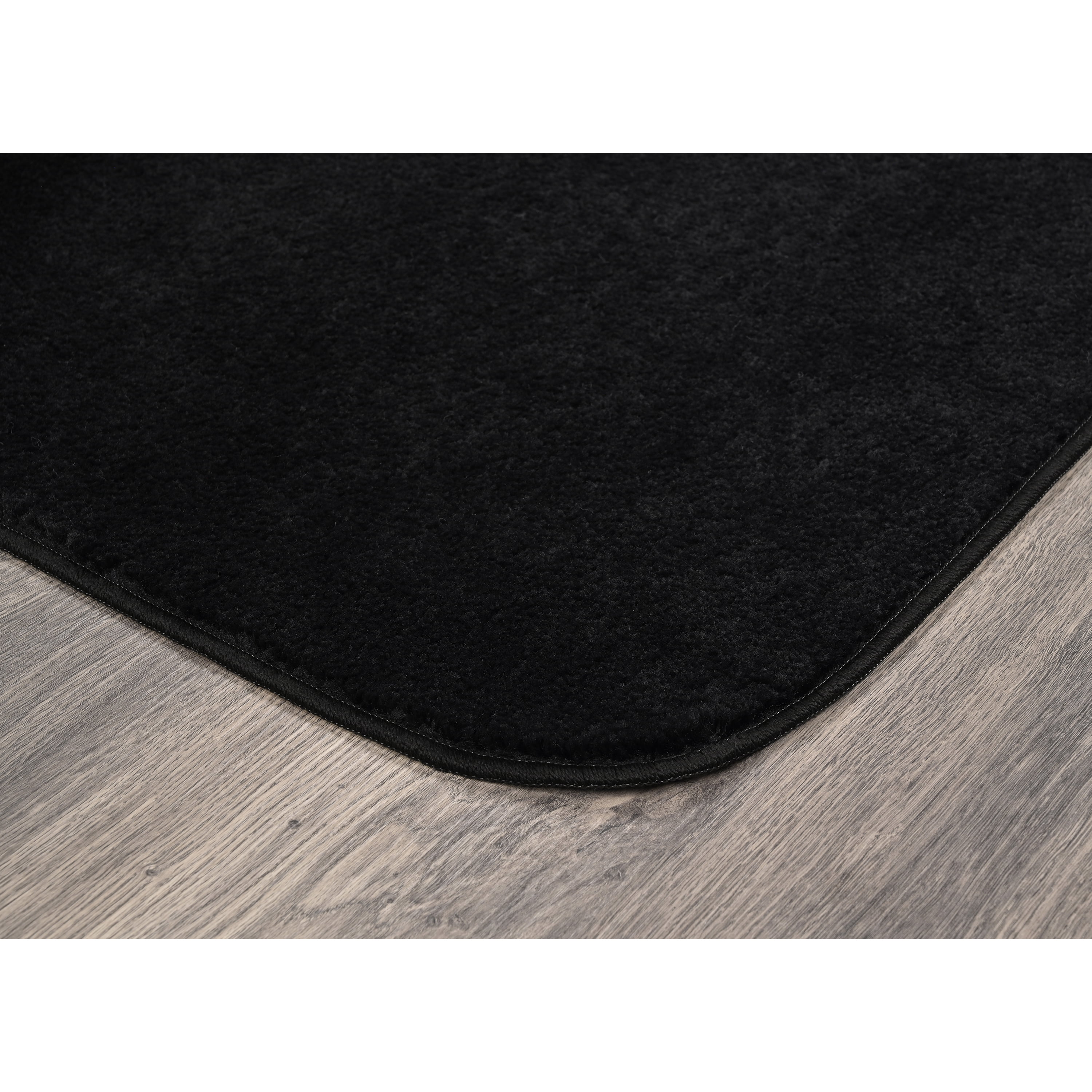 Garland Rug Gramercy Washable Bath Rug Set, 4-Piece (2 Bath Rugs, Contour Rug, Runner Rug) Black