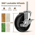 thumbnail image 2 of Perchero HYSEYY Rolling para ropa, resistente, de metal negro, 2 of 6