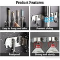 thumbnail image 3 of Luniquz Broom and Mop Holder Wall Mount, Metal Mop and Broom Holder Heavy Duty Broom Organizer Mop Hanger Home Cleaning Supplies for Garden Kitchen Tools with 4 Clips and 5 Hooks, 3 of 7