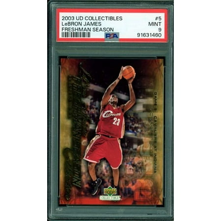 LeBron James Rookie Card 2003-04 UD Collectibles Freshman Season #5 PSA 9