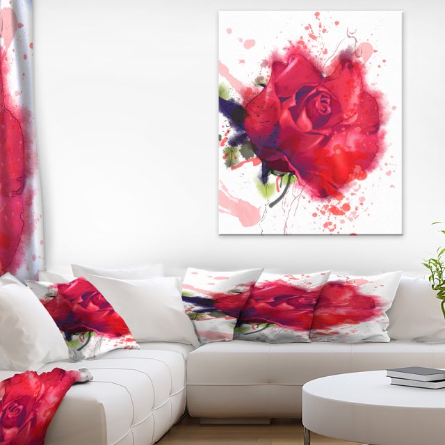 Belle Rose Rouge Vif - Impression sur Toile Florale