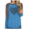 thumbnail image 1 of Birdeem Blouse à Manches Longues pour Femmes, Mode, Imprimé Léopard, Imprimé Love, Col Rond, 1 of 3