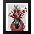 thumbnail image 2 of Fab Funky 20x24 Black Modern Framed Museum Art Print Titled - Zebra and Bunny Hat, 2 of 5