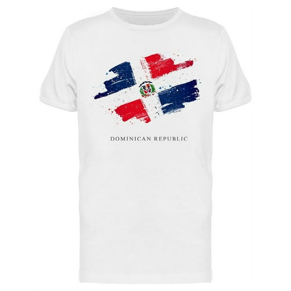 Smartprints Mens Graphic Tee - The Flag Of The Dominican Rep. - Regular Fit 100% Cotton