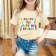 thumbnail image 2 of Toddler Girls Tank Tops Summer 100 Days Of School Breathable Cartoon Print T Shirt Happy 100Th Day Pullover Top Beige Athletic Performance Shirts 3-4T, 2 of 4