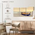 thumbnail image 4 of Elephant Stock Boat At The Beach Wall Art - Horizontal Multi Panel Canvas - Living Room Wall Decor - Transportation Multi Panel - Beige And Yellow Decor - 26" x 12", 4 of 4