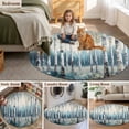 thumbnail image 5 of Spring Forest Round Area Rug 3.3 FT, Non Slip Small Entryway Kitchen Mat, Grey Tree Branch Impressionist Style Washable Soft Circular Rug Non-Shedding Door Mat for Bathroom Playroom Kids Room, 5 of 9
