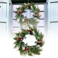thumbnail image 2 of 15.74 Inch Real Touch Christmas Wreath with Pinecones and Berries, Artificial Cedar Pine Wreath for Front Door, Farmhouse Holiday Decor for Indoor Outdoor Christmas Decoration, 2 of 4