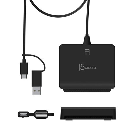 j5create - USBTM Smart Memory Card Reader - Black