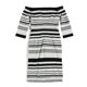 thumbnail image 2 of Vestido ceñido al cuerpo a rayas bar III para mujer blanco XXL, 2 of 2
