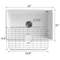 thumbnail image 6 of White 30 inch Farmhouse Apron Kitchen Sink Single Deep Bowl White Ceramic Porcelain Sink Undermount, 6 of 7