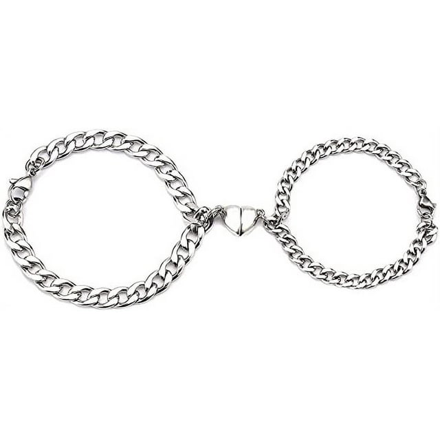 Pulseras magnéticas a juego para parejas Amistad Mejor amiga Madre Hija Hermana Novio y novia Relación amorosa Cadena de eslabones Pulsera de corazón Joyería de regalo JM