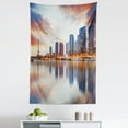 thumbnail image 1 of Cityscape Tapestry, Paris Buildings and Eiffel Tower Silhouettes Reflection on Water at Twilight, Fabric Wall Hanging Decor for Bedroom Living Room Dorm, 5 Sizes, Multicolor, by Ambesonne, 1 of 1