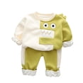 thumbnail image 2 of Kids Winter Suits for Boys and Girls, Plus Velvet Lined Thickened Sweatshirt and Pants Set, Warm Fleece Tracksuit for Fall and Winter Season Daily Wear and Play, 2 of 9