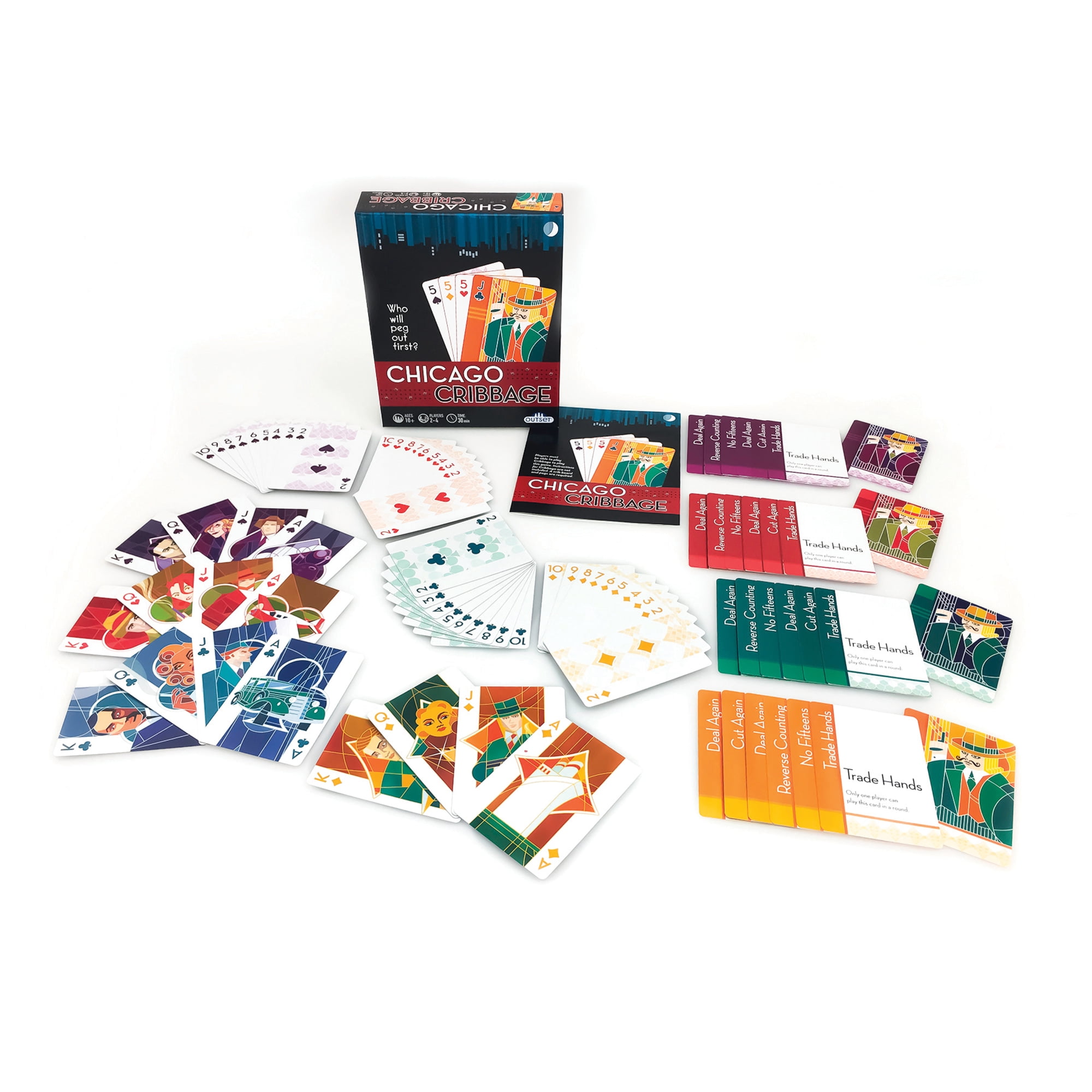 Chicago Cribbage - Expansion Card Set, Outset Media, Adds 7 Cards To Your Existing Cribbage Game Set, Ages 10+, 30 Min