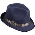 thumbnail image 2 of TANGNADE Fedora Hats for Women Men Hat Breathable Soft Cool Jazz Summer Outdoor Beach Sun Cap Summer Hats Navy, 2 of 4
