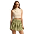 thumbnail image 2 of Womens Summer Flowy High Waist Ruffle Tiered Casual Cute Boho Beach Short Skirts Built-in Shorts Green Flowers S, 2 of 10