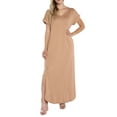 thumbnail image 2 of Doublju Women's V-Neck Short Sleeve Side Slit Maxi Dress with Pockets (Plus Size Available), 2 of 4