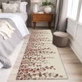 thumbnail image 4 of Brown Eucalyptus Leaves 2'x6' Runner Rugs for Hallway Kitchen Bedside Non Slip, Spring Leaves Plants Country Beige Entryway Rug Runners with Rubber Backing, Long Carpet Runner for Laundry Room, 4 of 8