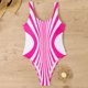 thumbnail image 5 of Conjunto de Bikini de Cintura Alta para las Mujeres Color Bloque Moda Correas de Hombro sin Espalda Traje de Baño, Traje de Baño Sexy de Corte Alto, 5 of 5