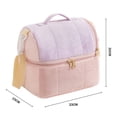 thumbnail image 2 of Bolsa de almuerzo con aislamiento térmico de dos pisos, bolsa grande para niños, niñas, hombres, mujeres, con correa ajustable, 2 of 6