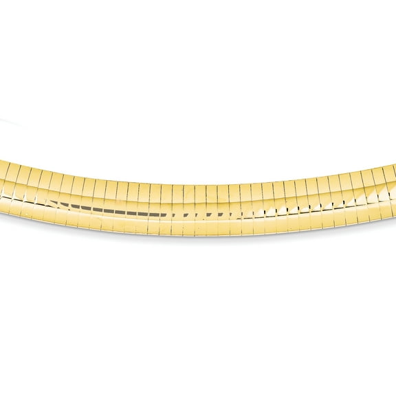 14K Yellow Gold 10mm Domed Omega Necklace 18 Inch