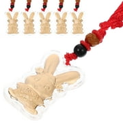 Qnmwood 6Pcs 2023 Rabbit Pendants, Lucky Charms for Chinese New Year Zodiac Gift