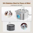thumbnail image 2 of Fuente de agua Cat HOOISE de acero inoxidable de 3,2 L con ventana, 2 of 9
