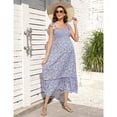 thumbnail image 3 of Women's Maternity Smocked Dress Sleeveless Spaghetti Strap Boho Dress Casual Summer Maxi Dress, 3 of 5