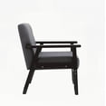 thumbnail image 5 of 25" Dark Gray Linen Fabric Chair - 1-Piece with Solid Wood Frame & Non-Slip Pads, 5 of 5