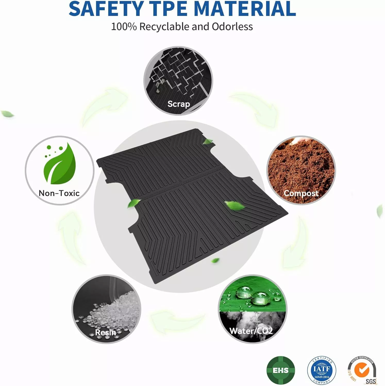 RVNI Truck Bed mat Liner for 2023 2024 2025 Tesla Cybertruck TPE All Weather Protection Heavy Duty Pickup Truck Bed Liner Cybertruck Accessories