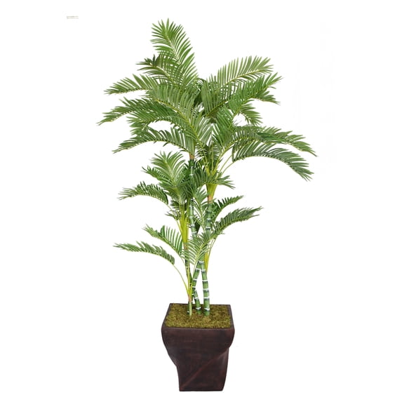 Vintage Home Artificial Real Touch 82" Tall Palm Tree And 17" Fiberstone Planter
