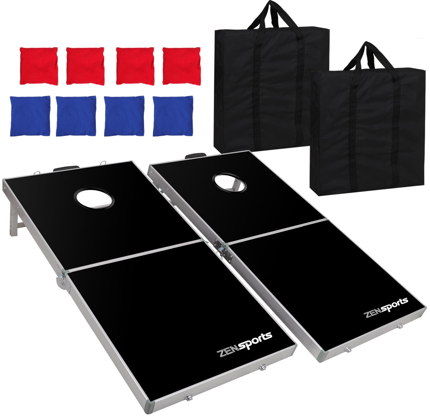 ZENY Portable 3 x 2 Cornhole Game Set Superior Collapsible Aluminum Alloy Frame MDF Cornhole Board w// 8 Bean Bags and Carrying Case for Tailgate Party Backyard BBQ Game