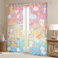 thumbnail image 2 of Manfei Funny Bow Kitten Blackout Curtains Set of 2 (52x84 Each), Kawaii Rainbow Sky Curtain, Pink Blue, 2 of 6