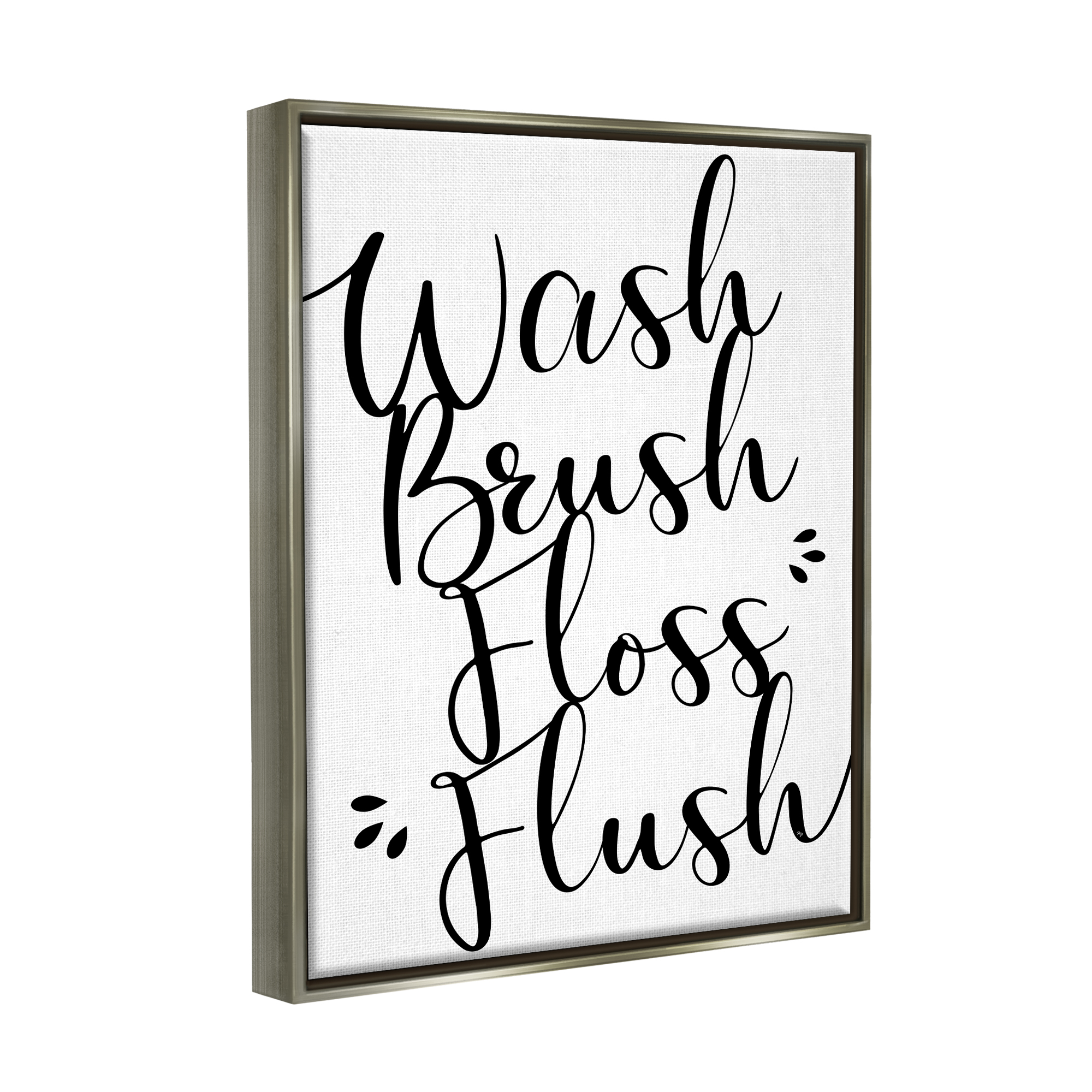 Stupell Industries Bathroom Rules Phrase Typography Painting Gray Floater Framed Art Print Wall Art, 17 x 21